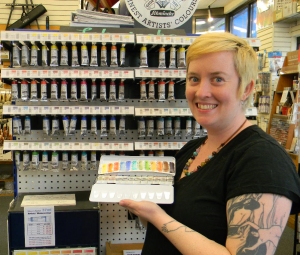 Liz Carlson holding the 2013 set and her color chart